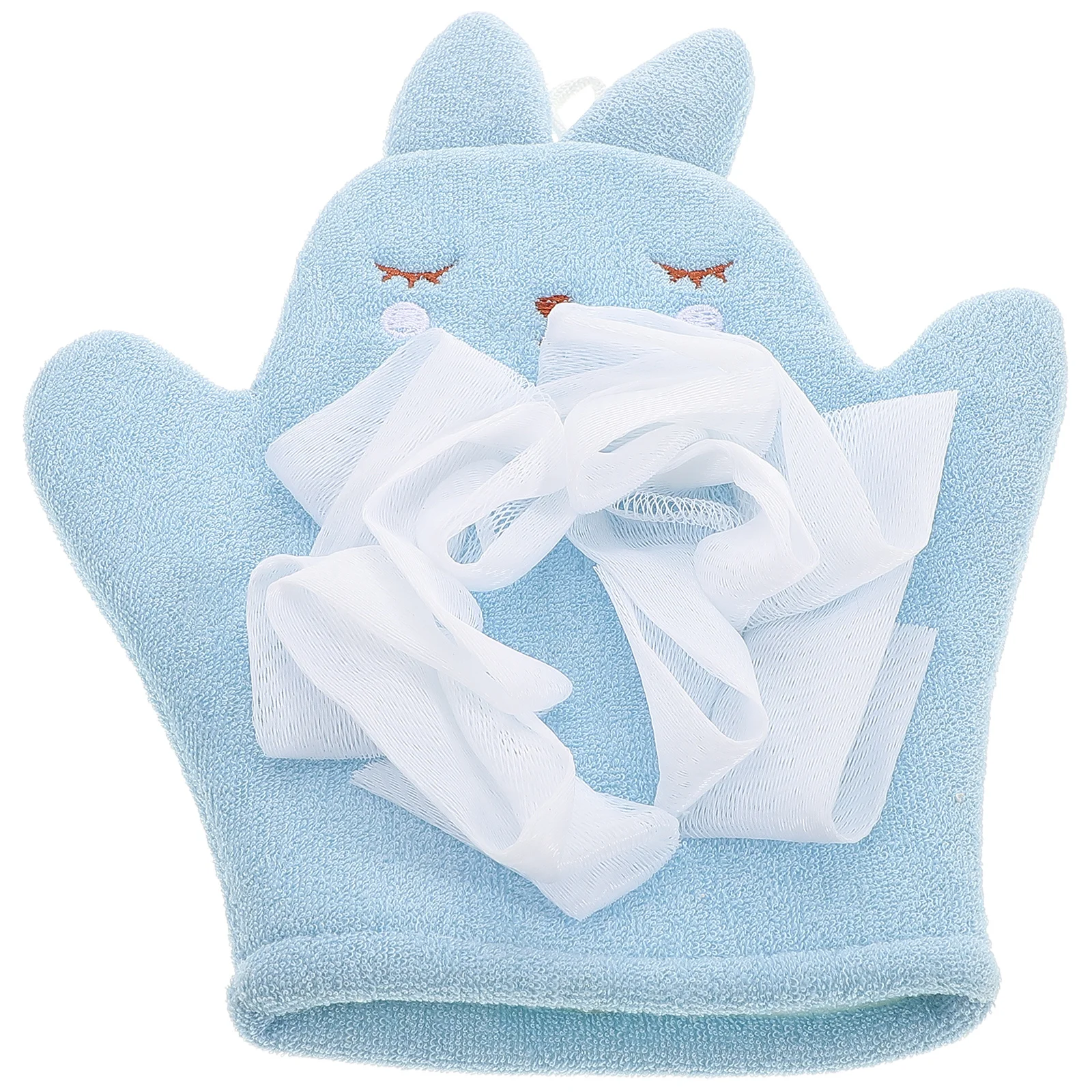 

Baby Bath Mitt Double-Sided Cartoon Washcloth Glove Soft Washcloth Toddler Bath Mitt Bathroom Glove Bunny Design