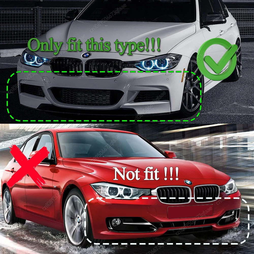 4 قطعة سيارة الجبهة حافة مصد السيارة المفسد الناشر الفاصل Bodykits لسيارات BMW 3 Series F30 F31 M-Sport 2012-2019 لمعان أسود ضبط #2
