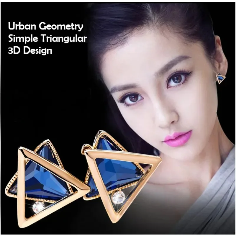 

Women's Geometric Crystal Minimalist Jewellery Ultra-Sparkling Zirconia Stud Earrings Elegant and Sophisticated Earring Set