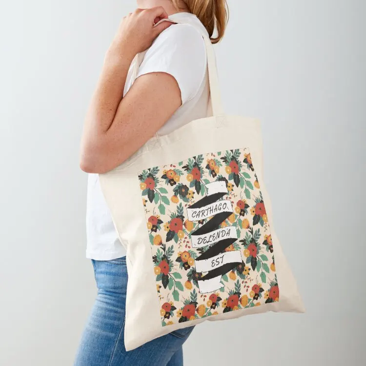 Carthago Delenda Est - حقيبة حمل زهرية للمتسوقين حقيبة تسوق قماشية للنساء حقائب كتف من القماش للهدايا