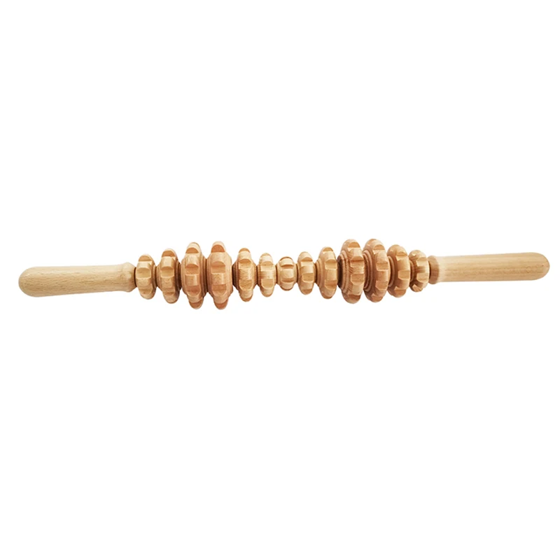 

Wooden Massage Roller Lymphatic Drainage Massage Tools Anti Cellulite Massager Handheld for Full Body Muscle Pain Relief