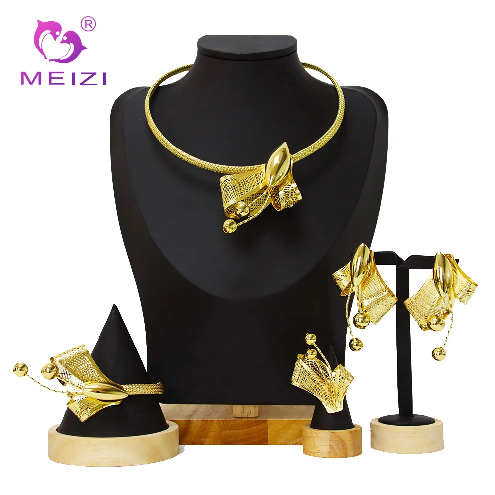 Necklace Set For Women Dubai African Gold Jewelry Sets Indian Nigerian Jewelry For Women 2022 Luxury For Wedding Jewelery Gift