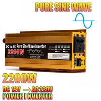 Pure Sine Wave Inverter 1600W 2200W 3000W 12V 24V To 220V Continuous Power Inverter Multi-function Socket Auto Accessories