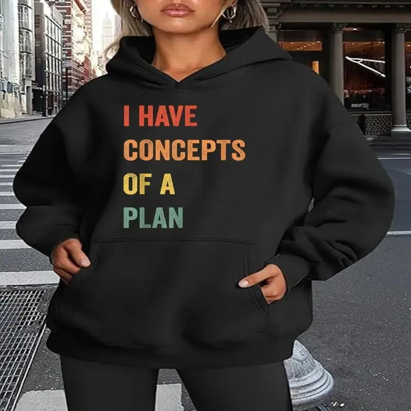 لدي مفاهيم خطة مضحك Quotedrawstring تعديل هود تصميم الرياضة مقنعين البلوز الرياضة الترفيه مقنعين الرباط