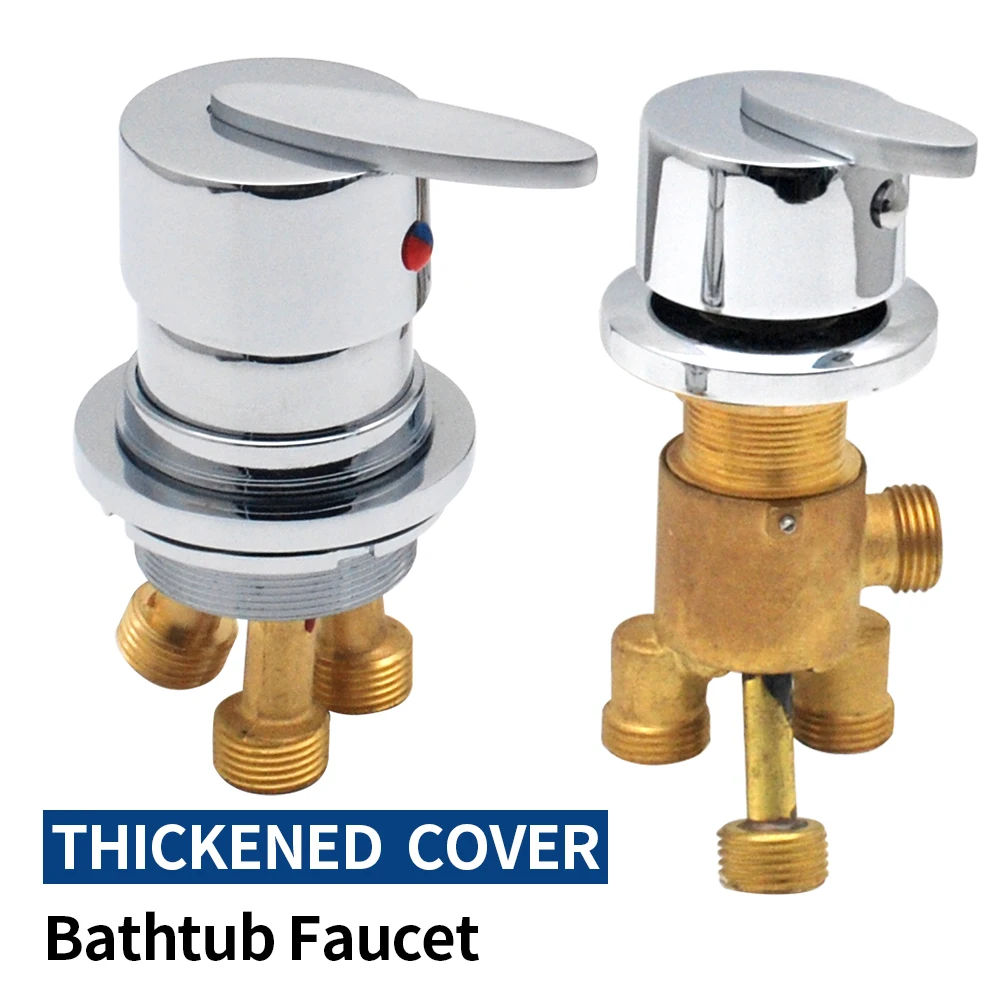 Chromed Brass Switch Valve For Bathtub Faucet Hot and Cold Water Mixer Shower  Bath Faucet Control Valve Split 2 Holes 50MM Size