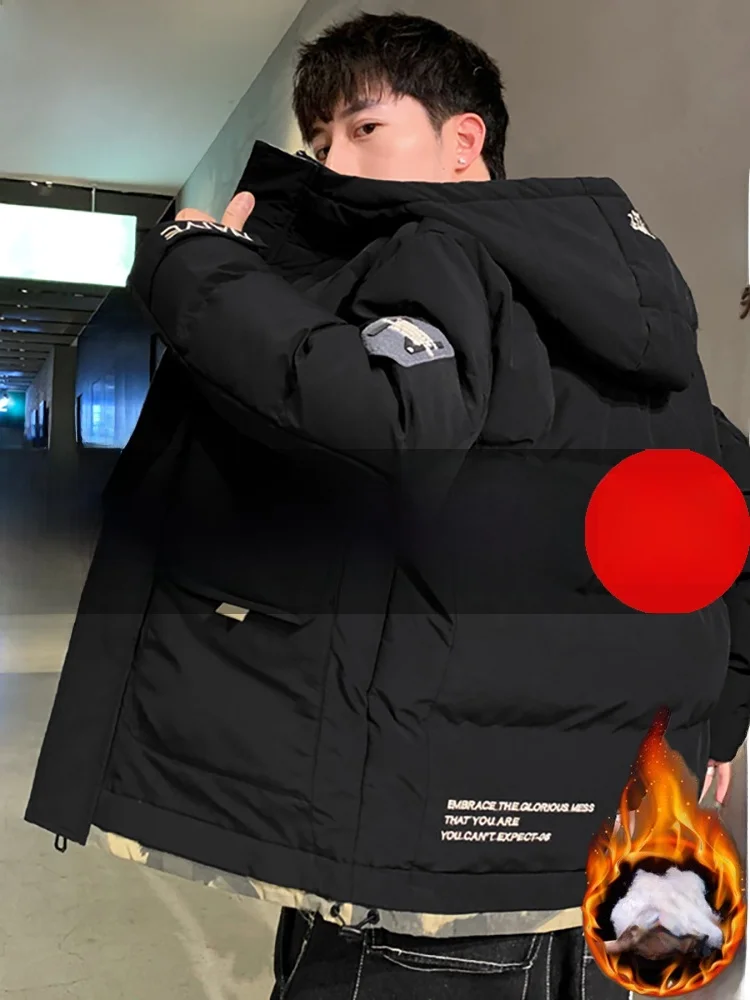 

Мужская теплая утолщенная куртка Paul с капюшоном, камуфляжным пэчворком и хлопковым наполнителем, молодежная модная верхняя одежда для холодной погоды