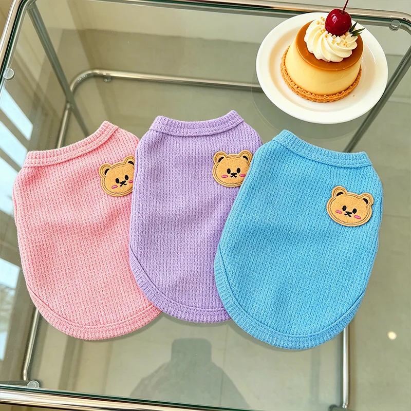 Fashion Pet Dog Vest Bear Print T-shirt Chihuahua Yorkshire Breathable Vest Cat Puppy Outdoor Clothing Summer Pet Costume