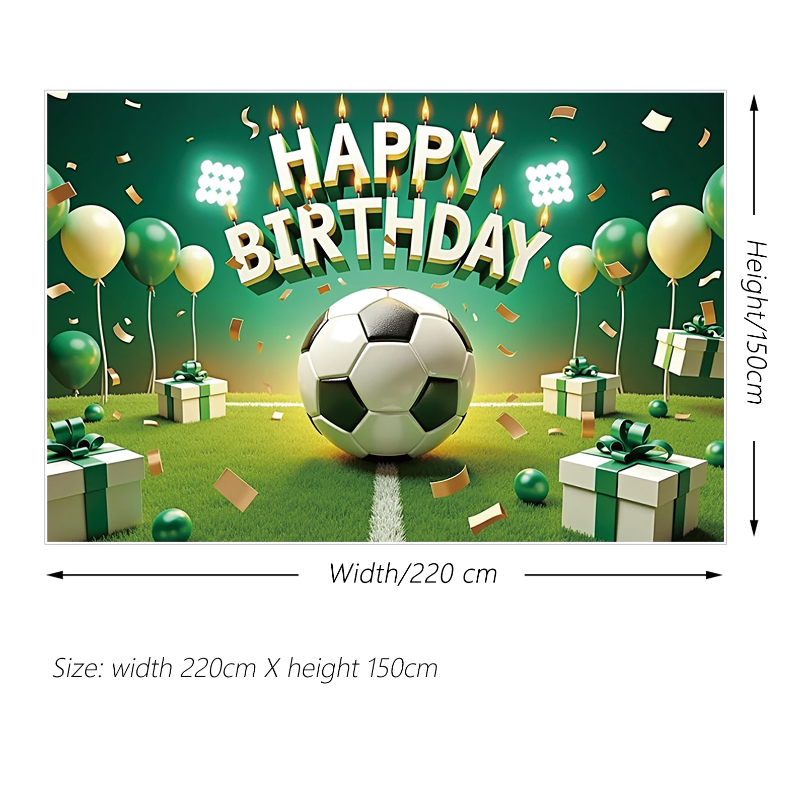 ดวงจันทร์. QG Happy Boy Birthday Party ตกแต่งการถ่ายภาพฉากหลังสีเขียวฟุตบอลฟุตบอลพื้นหลังเด็กทารก Photo Studio