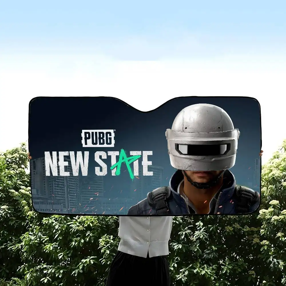 P-PUBG لعبة نافذة السيارة الشمس الظل الزجاج الأمامي المضادة للأشعة فوق البنفسجية حماية الجبهة الخلفية الزجاج الأمامي كتلة غطاء قناع الملحقات