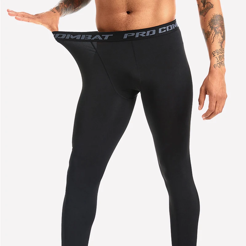 Men Compression Tight Leggings Running Sports Male Workout Bottoms Trousers Jogging Dry Yoga Pants Quick Fitness Training