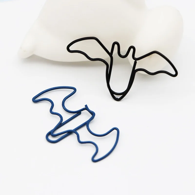 

Halloween Bat Paper Clip Office Accessories Metal Bat Shaped Paper Clips Kawaii Stationery Office Desk Accessories Binding Clips