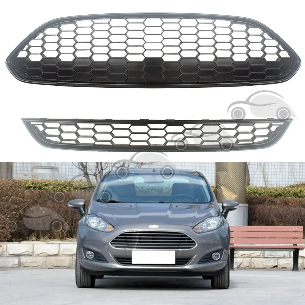 Fit For Ford Fiesta  2013 2014 2015 2016 Hatchback Sedan ST Style European Version Front Center Honeycomb Mesh Grille