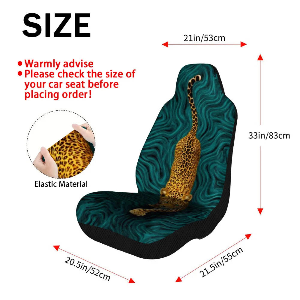 2pcs, Decorative Leopard Elegance Design Car Seat Covers, Lightweight And Durable Universal Fit, Stylish Upgrade Adds Visual Acc