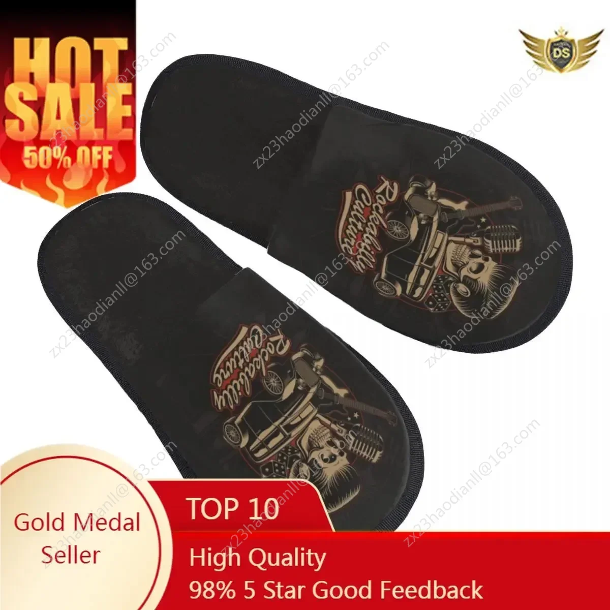 Winter Slipper Woman Man Fashion Fluffy Warm Slippers Skull With Hot Rod Guitar In Rockabilly Style House Slippers Funny Shoes