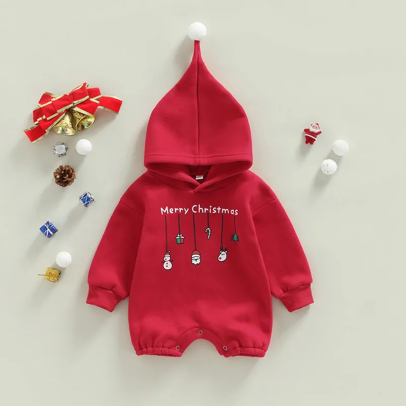 Christmas Baby Girl Boy Clothes Fall Winter Hoodies 2022 Long Sleeve Letters Print Korean Pullovers 0 to 24 Months