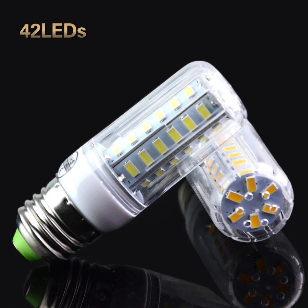 E27 LED Lamp 5730 SMD Corn Lamp Bulbs 220V 24 36 48 56 69 72 LEDs Light Source for Chandelier Lighting