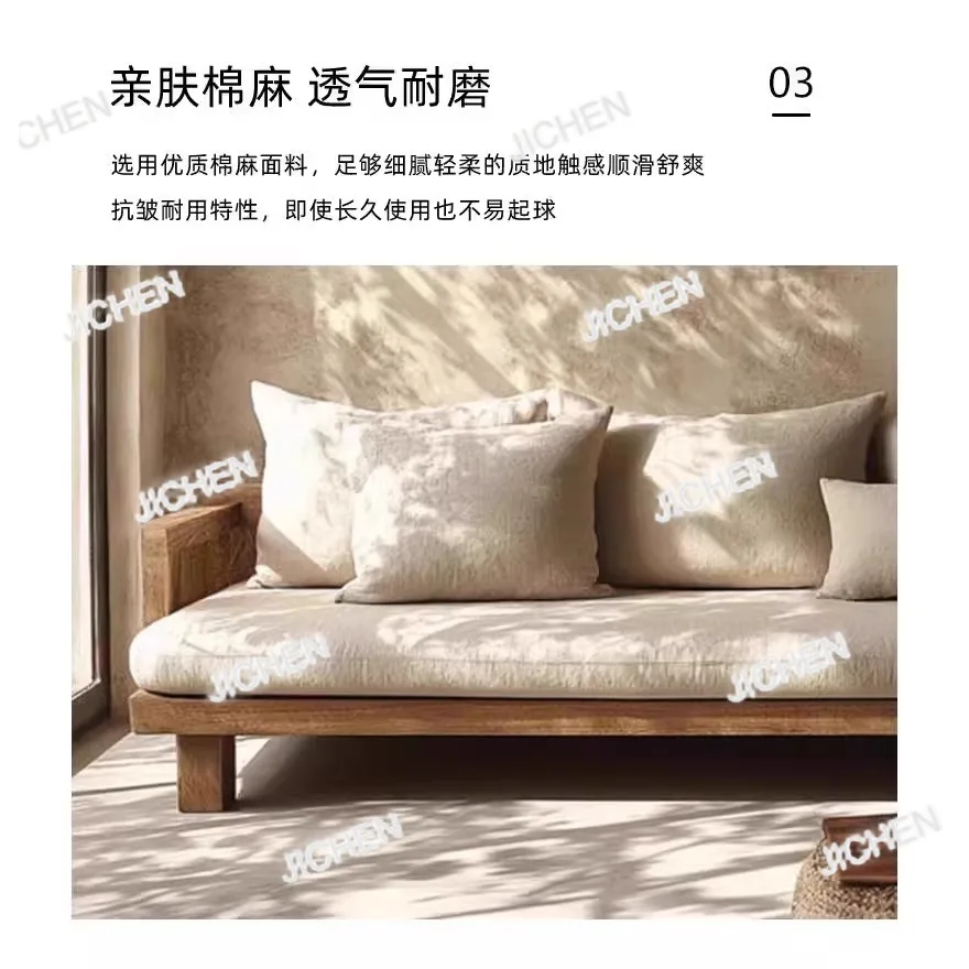 

JQC Neu Sofa Chair Simple Style Modern Solid Wood Three-person Sofa Small Apartment Solid Wood Living Room Sof