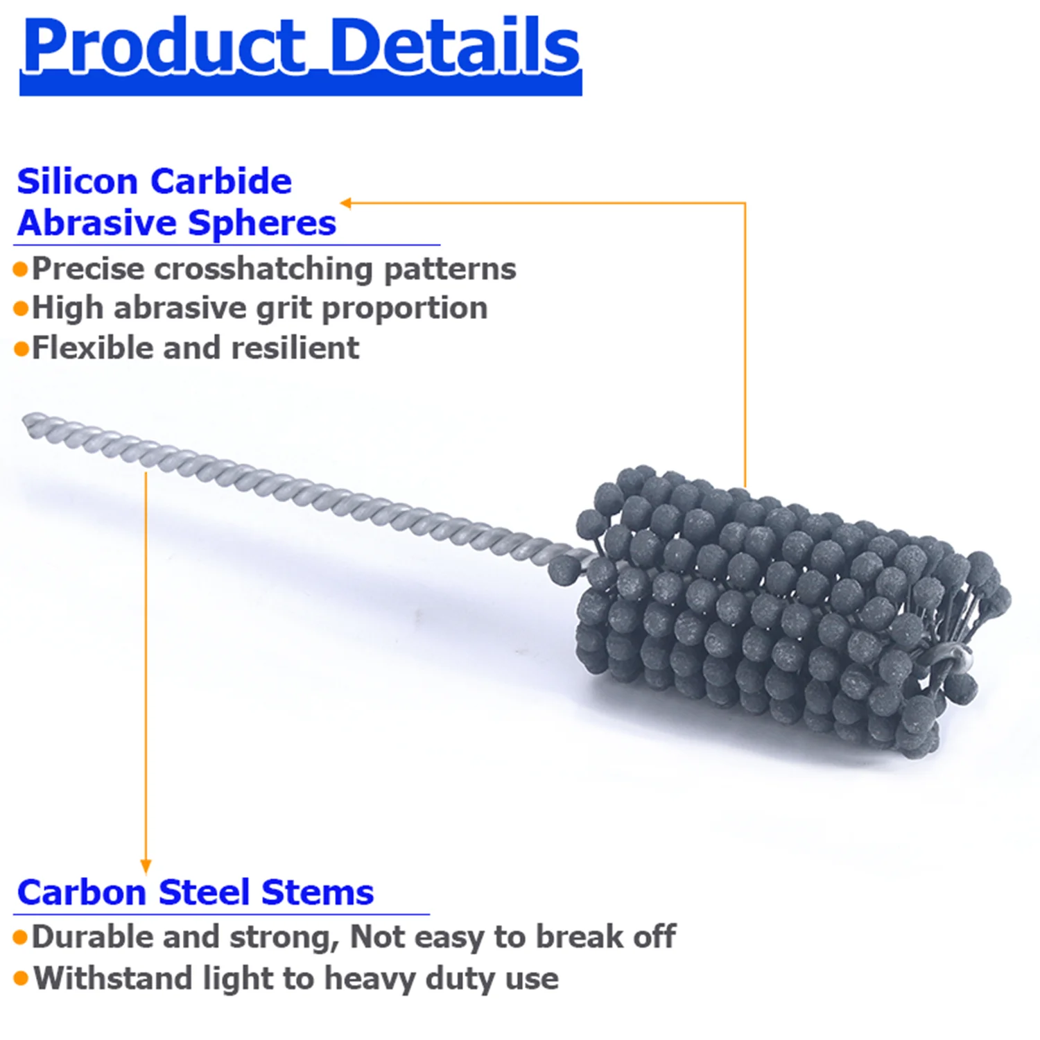 POP Industrial Abrasive Hone Brush 240Grit SiC Ball Bore Deburing Deglazing Surface Finishing Robotic Power Tool Drill CNC
