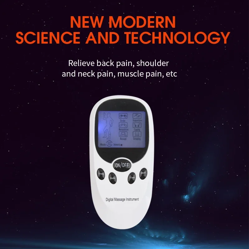 6-Mode Electronic Pulse Massager/Tens EMS Machine Massager/Electrical Nerve Muscle Stimulator/Low Frequency Physiotherapy Device