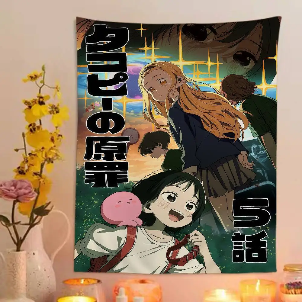 ผ้าแขวนผนังลายอนิเมะทาโกะพิส 1 ชิ้น รุ่นออริจินัล ลายสีสันสดใส ตกแต่งผนังสไตล์ฮิปปี้ เหมาะสำหรับตกแต่งหอพัก