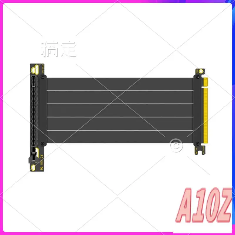 0Z-PCI-E 4.0 X16 Riser Cable Video Card 20Cm Extension Shielded Flexible 90° Mounting GPU Extension Cord Black