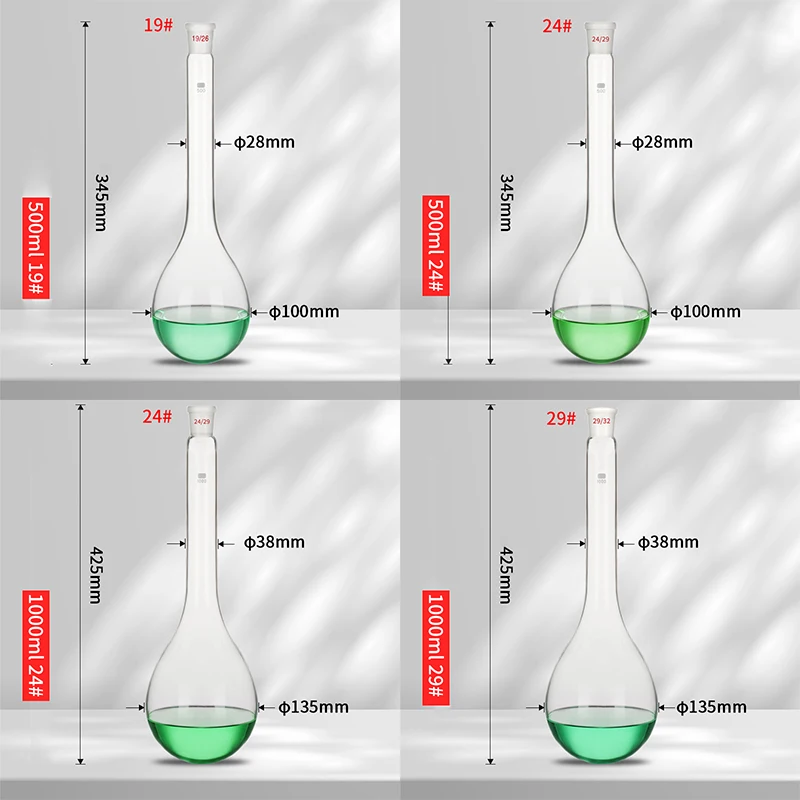 Kjeldahl nitrogen fixing flask, long neck ammonia nitrogen grinding flask, eggplant distillation flask, chemical laboratory equi view 6