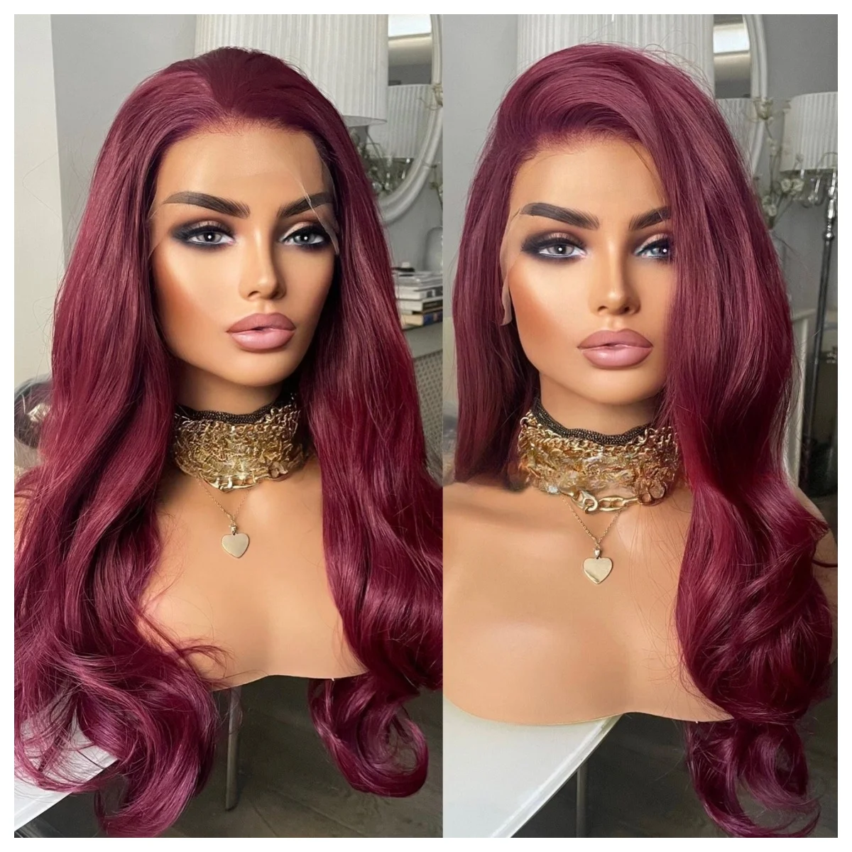بورجوندي الأحمر شعر مستعار الجسم موجة الدانتيل شعر مستعار أمامي 13x4 HD شفاف الدانتيل الباروكة الأمامية غلويليس قبل قطعها الاصطناعية للنساء peluca