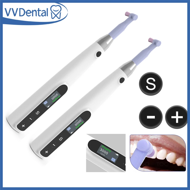 

VVDental Dental Teeth Wireless Polishing Electric Motor With Prophy Angle Removable Head Rechargeable Polishing Machine