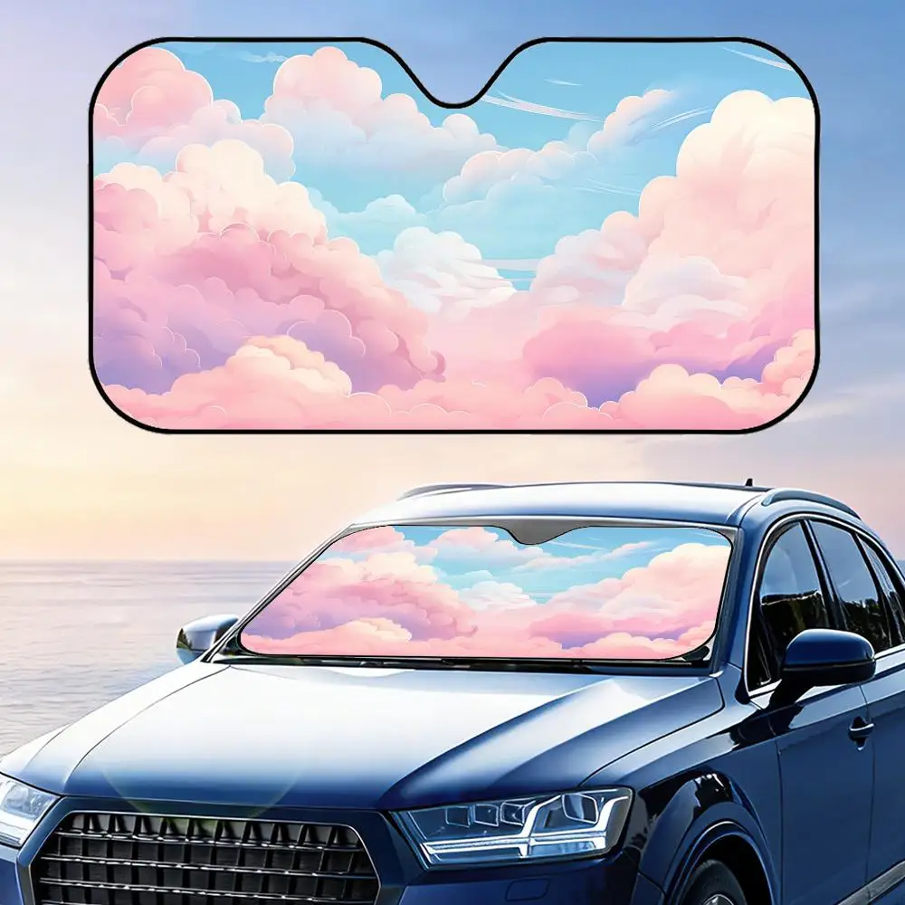 

Солнцезащитный козырек Pastel Clouds, складной универсальный автомобильный солнцезащитный экран для лобового стекла, защита от ультрафиолета, теплоизоляция, складной чехол