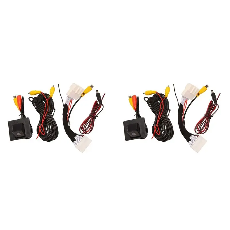 2X Rear View Camera Backup Reverse Parking Camera Conversion Cable 28 Pin Adapter Kit For Mazda 2 Sedan Demio 2015-2020-T61C