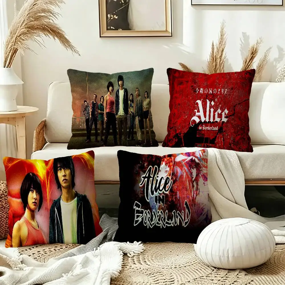 Hot TV Alice In Borderland Pillow Gift Home Office Decoration Bedroom Sofa Car Cushion Cover case 45x45