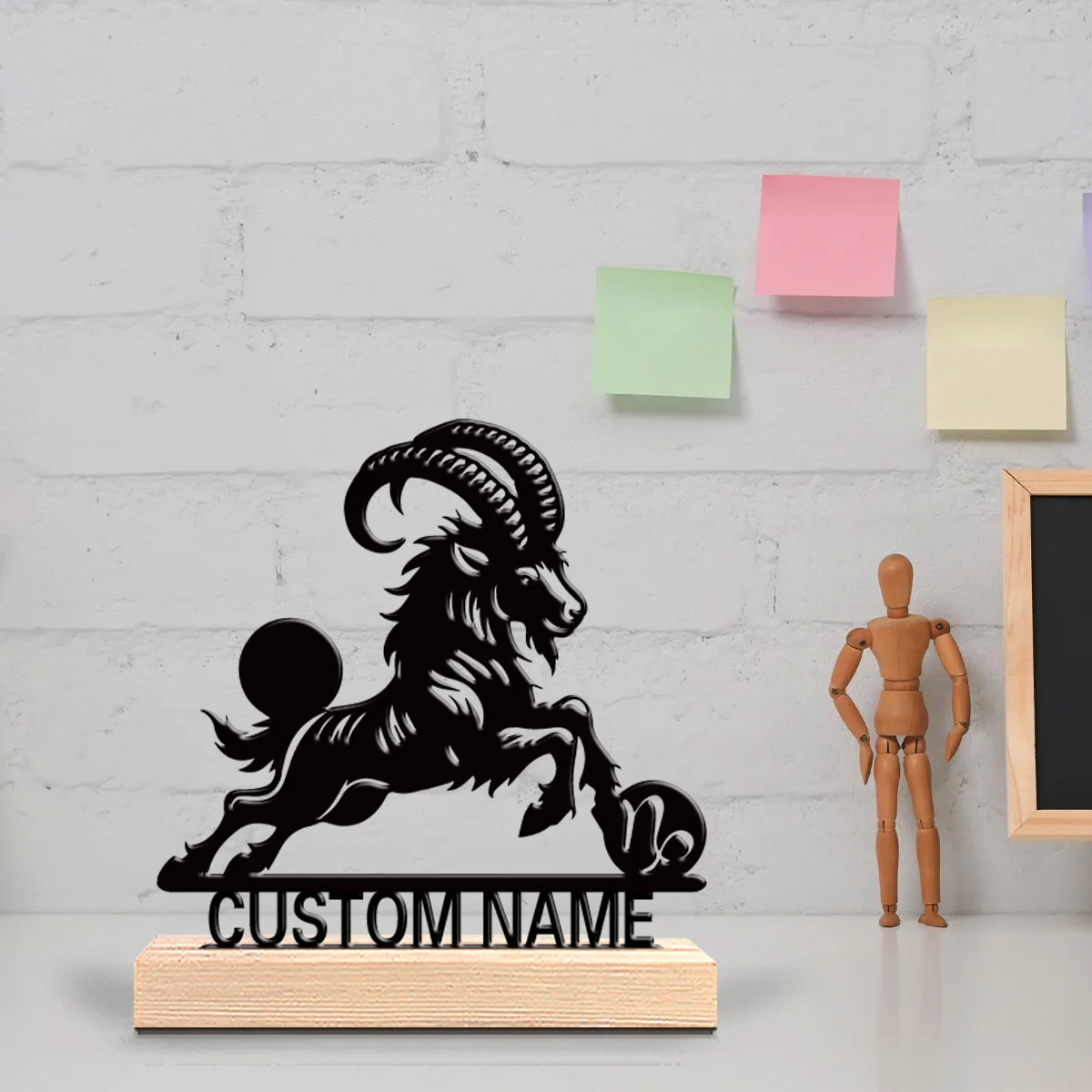 1pc Thriller Personalized Custom constellation Metal Statues Adventure Desk Sculpture with Wooden Base, Perfect for Hikers, Cam