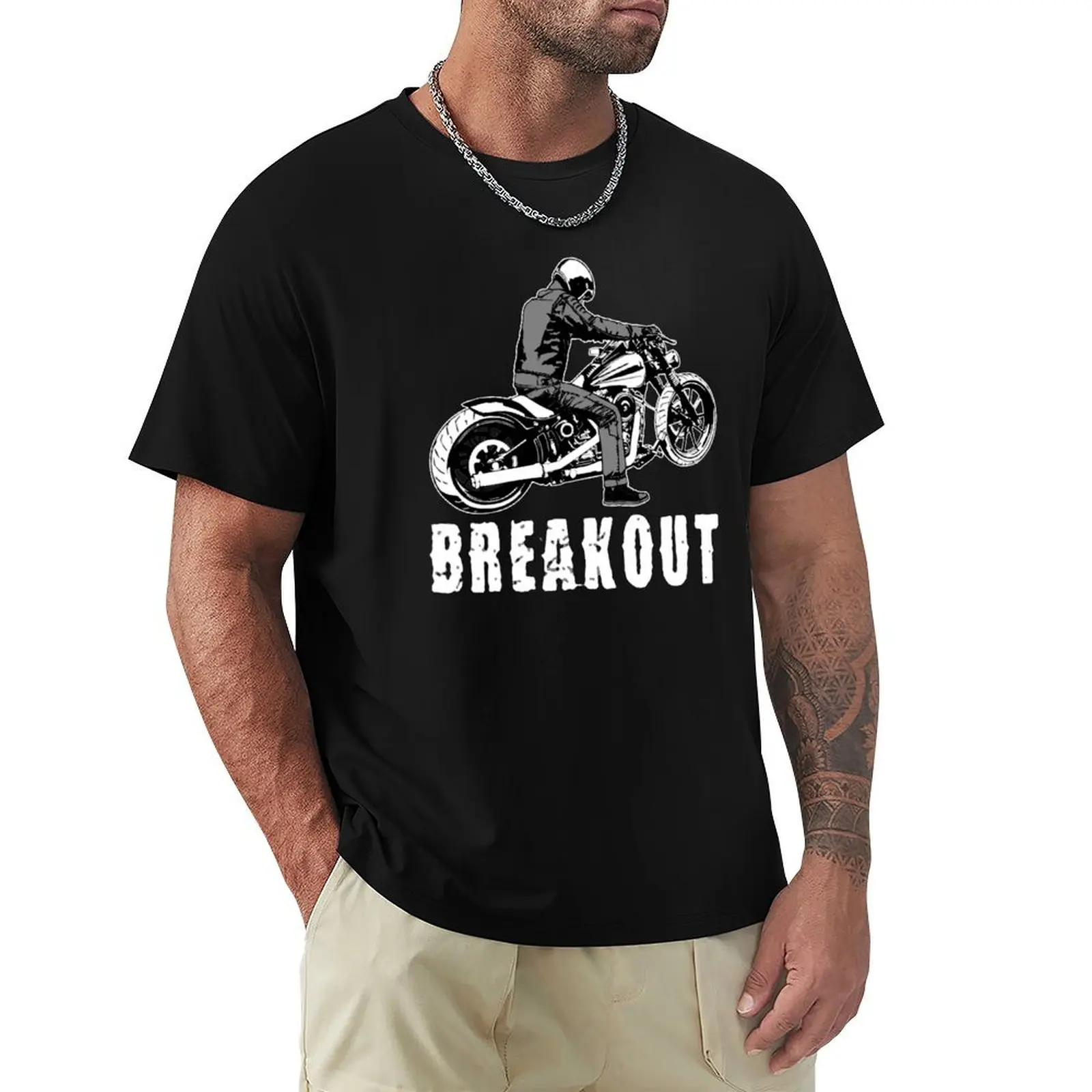 

Breakout - Softail - stonewashed look - motorcycle custom chopper biker T-Shirt Clothing big and tall t shirts for men