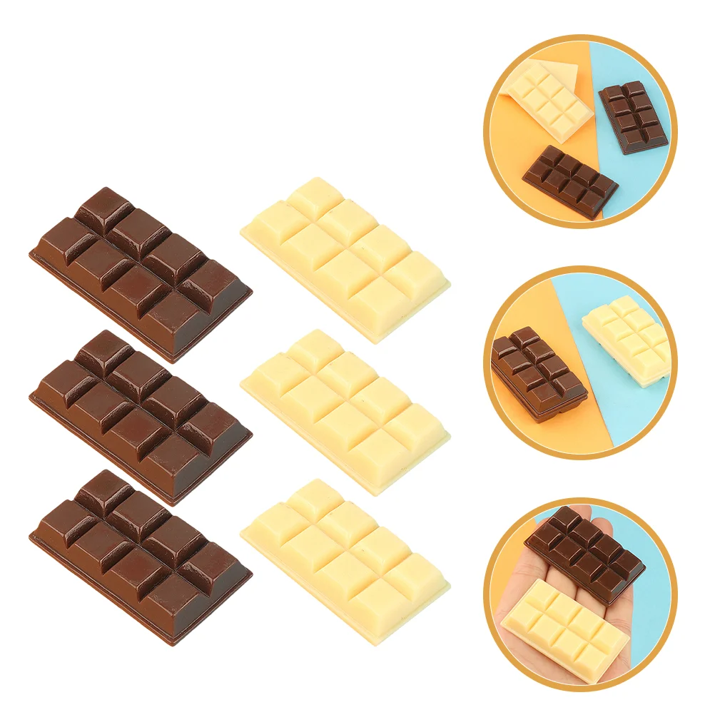 

6 Pcs Simulated Chocolate Ornaments Fake Food Multi-function Model Phone Case Earrings Decor Resin Educational