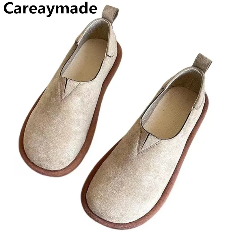 Careaymade-wygodne damskie buty Bucken, płytkie miękkie podeszwy miękka powierzchnia pojedyncze buty damskie, letnie Zen matowe damskie mieszkania