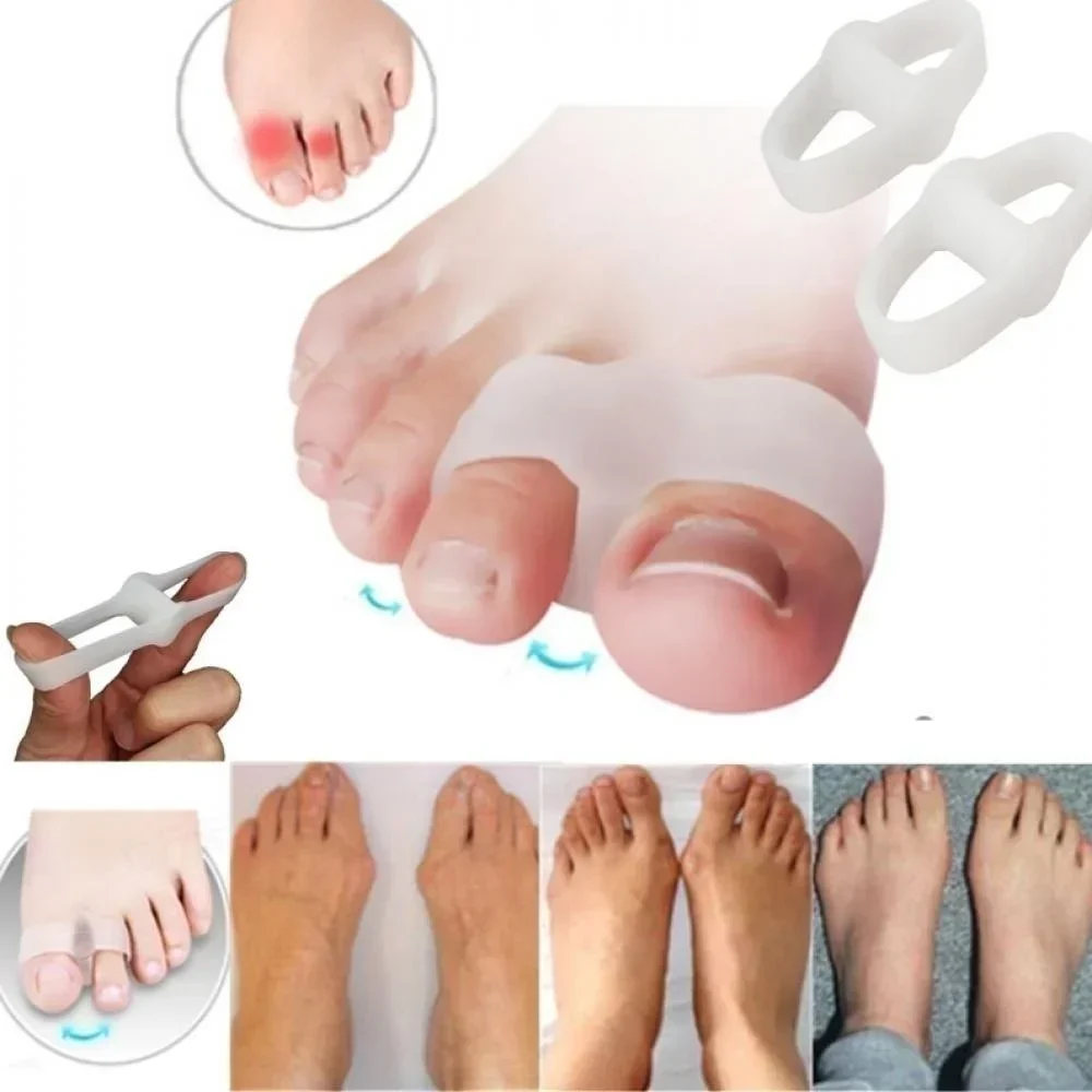 2 Holes Comfortable Breathable Silicone Bunion Corrector Unisex Toe Spreader for Hallux Valgus Relief