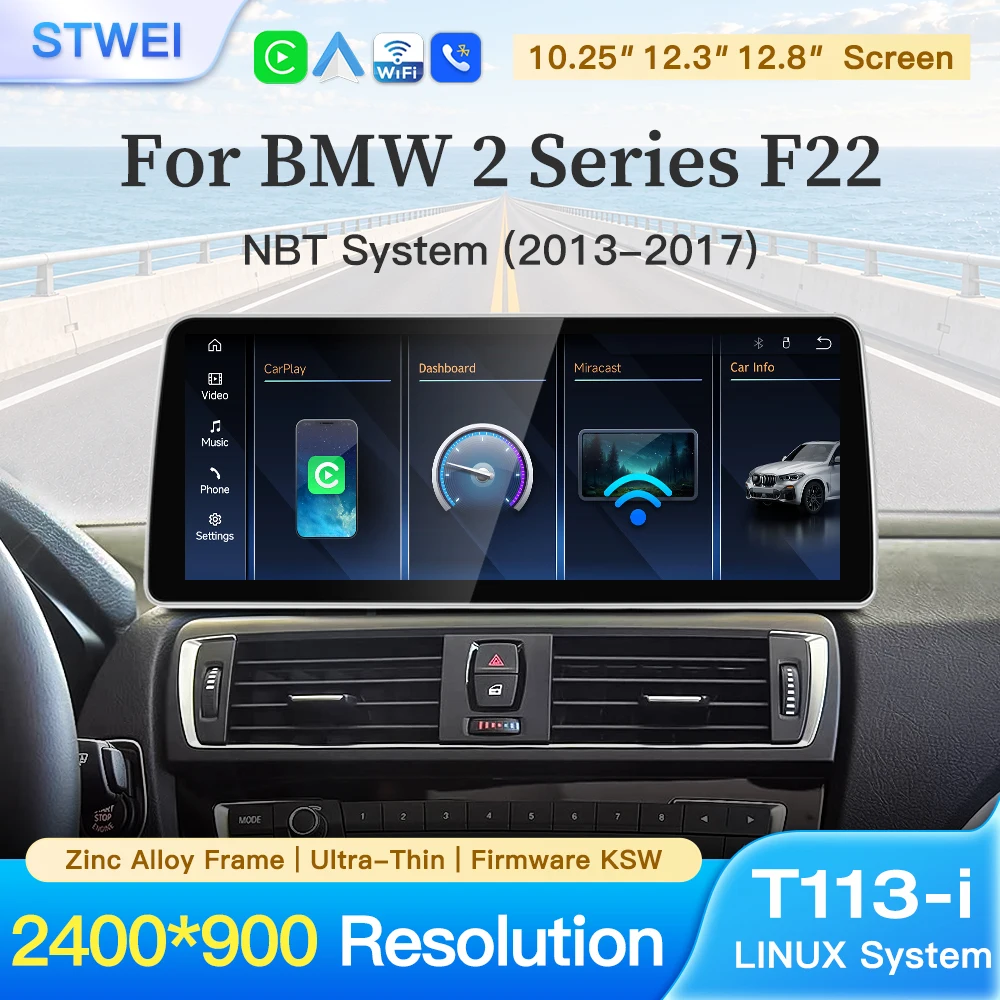 stwei Linux System 10.25 12.3 12.8inch Thin Screen Plug and Play For BMW 2 Series F22 NBT Wireless CarPlay Auto Car Video Player