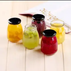 Mini Yogurt Jars Glass Pudding Cups with Lids Empty Airtight Glass Shot Bottles with Lids Glass Leak-Proof Yogurt