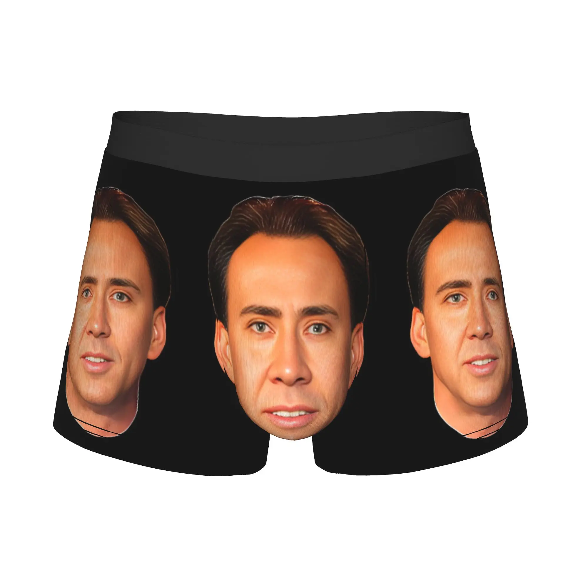 Male Novelty Nicolas Cage Portrait  Underwear  Boxer Briefs Breathable Shorts Panties Underpants