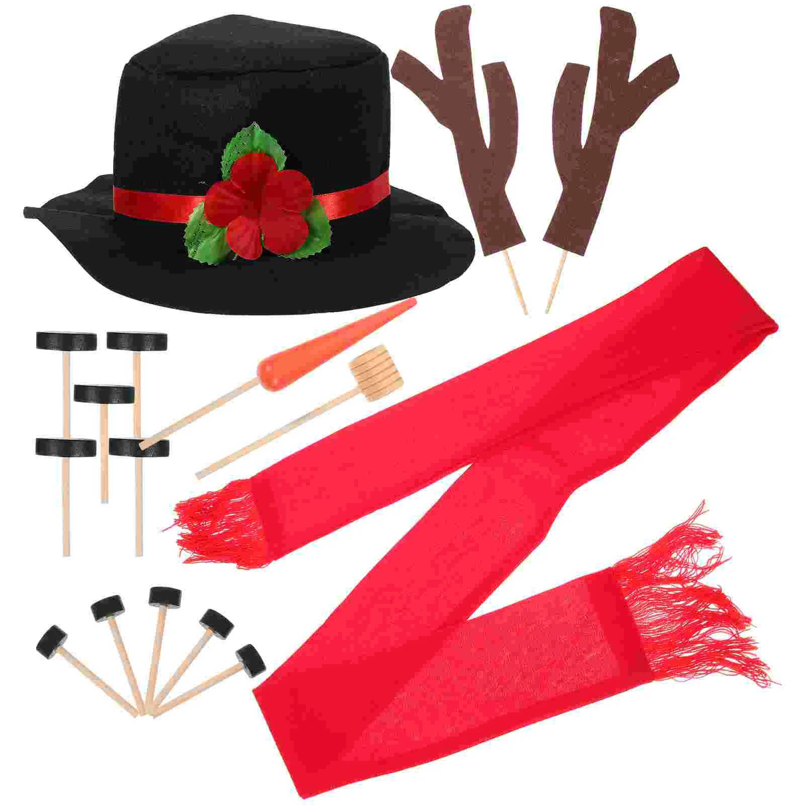 

16 Pcs Snowman Kit for Kids Building Making Dressing Outdoor Christmas Decoration