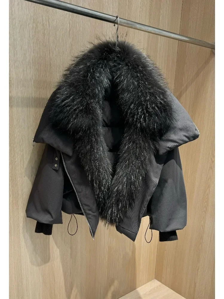 OFTBUY معطف الفرو الطبيعي خفيفة الوزن سترات مبطنة الأبيض بطة أسفل المعاطف والحدائق أسفل سترة المرأة معطف الشتاء الفراء