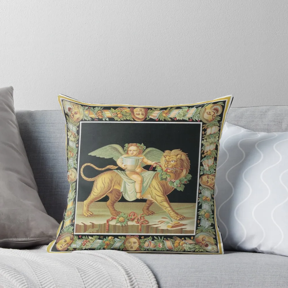 Eros riding a Tiger Throw Pillow Cushions Home Decor pillow cover luxury pillow