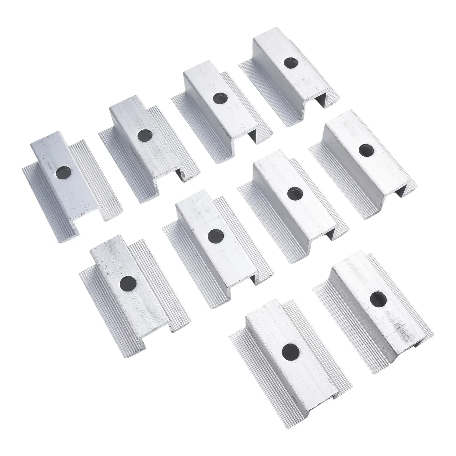 خفيفة الوزن سبائك الألومنيوم الفضة الشمسية الأوسط المشبك سبائك الألومنيوم الألواح الشمسية عالية الجودة الكهروضوئية لارتفاع 25-50 مللي متر #4