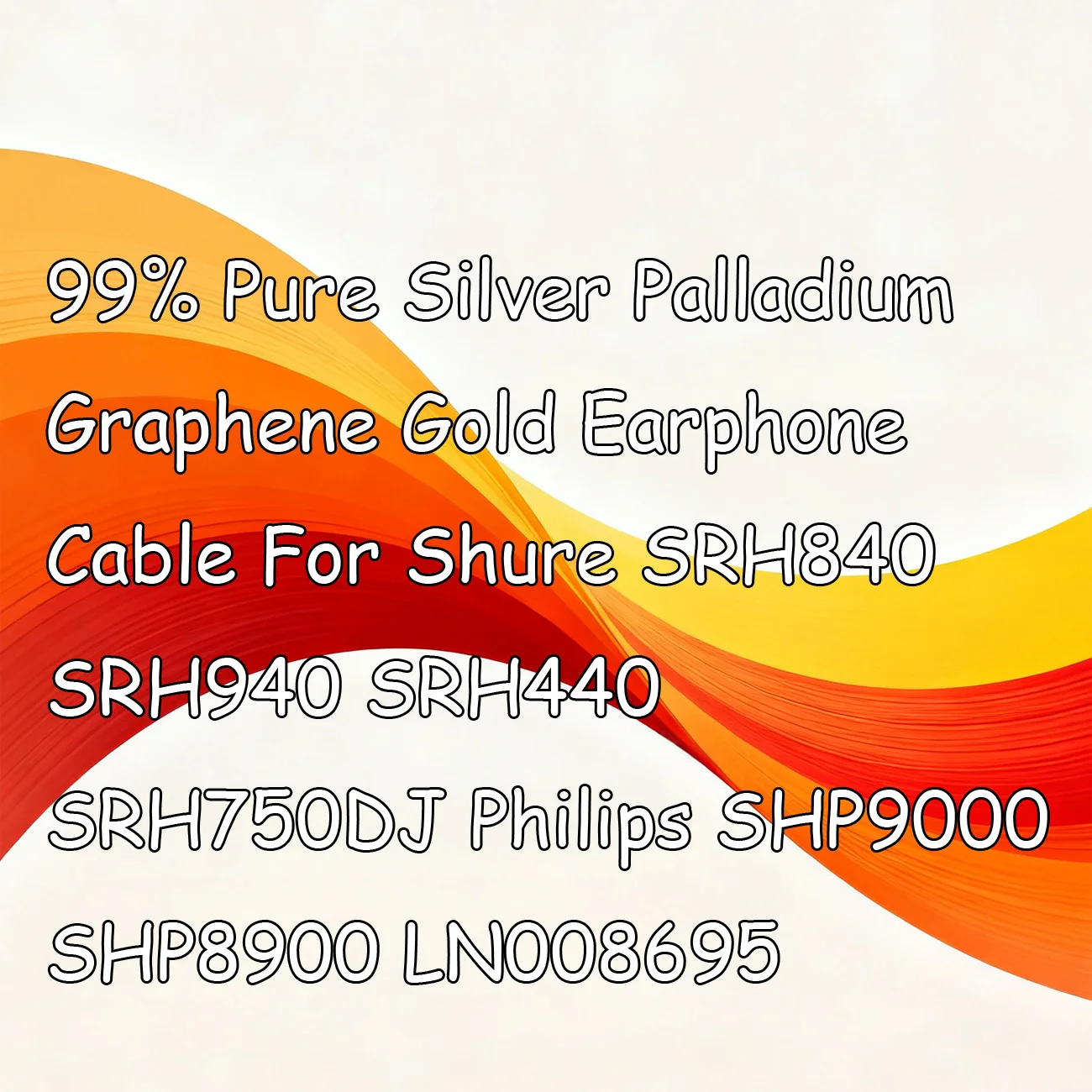 

99% Pure Silver Palladium Graphene Gold Earphone Cable For Shure SRH840 SRH940 SRH440 SRH750DJ Philips SHP9000 SHP8900 LN008695