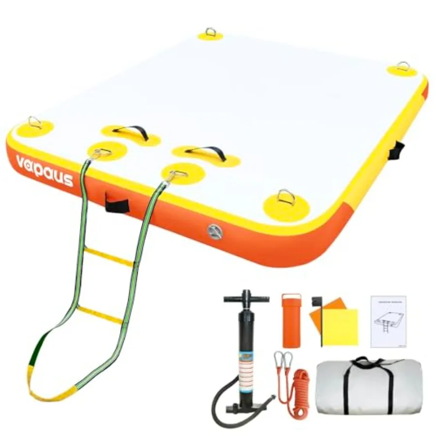 Inflatable Floating Dock Air Dock Platform for pool, lake, beach, ocean PVC material, gray non-slip surface, ultra-stable buoya