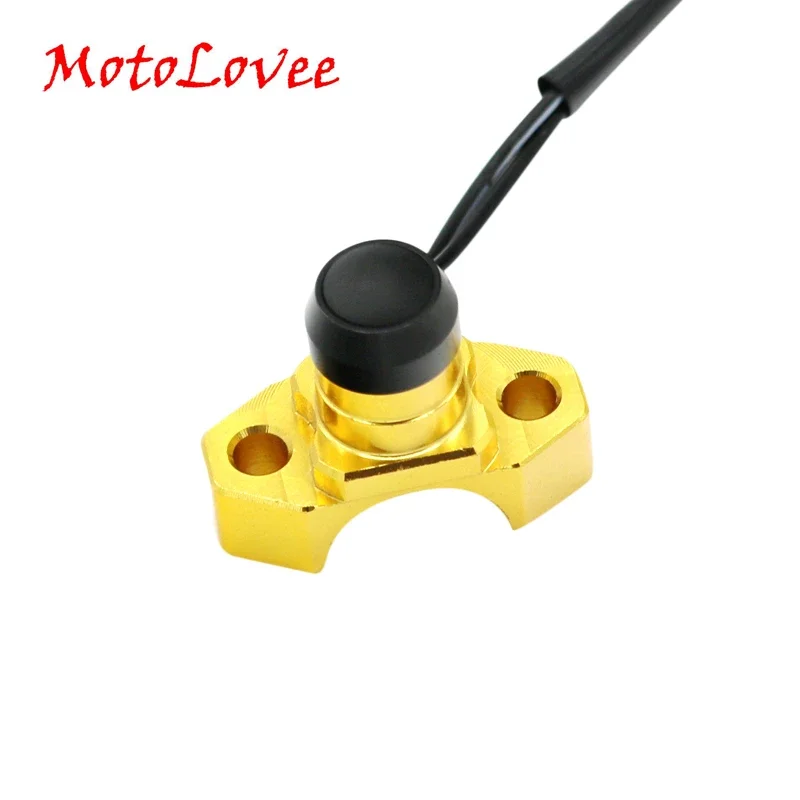 MotoLovee CNC Aluminum Motorcycle Switch Manual Return Button Handlebar Mount Headlamp Lights Handlebar 22mm