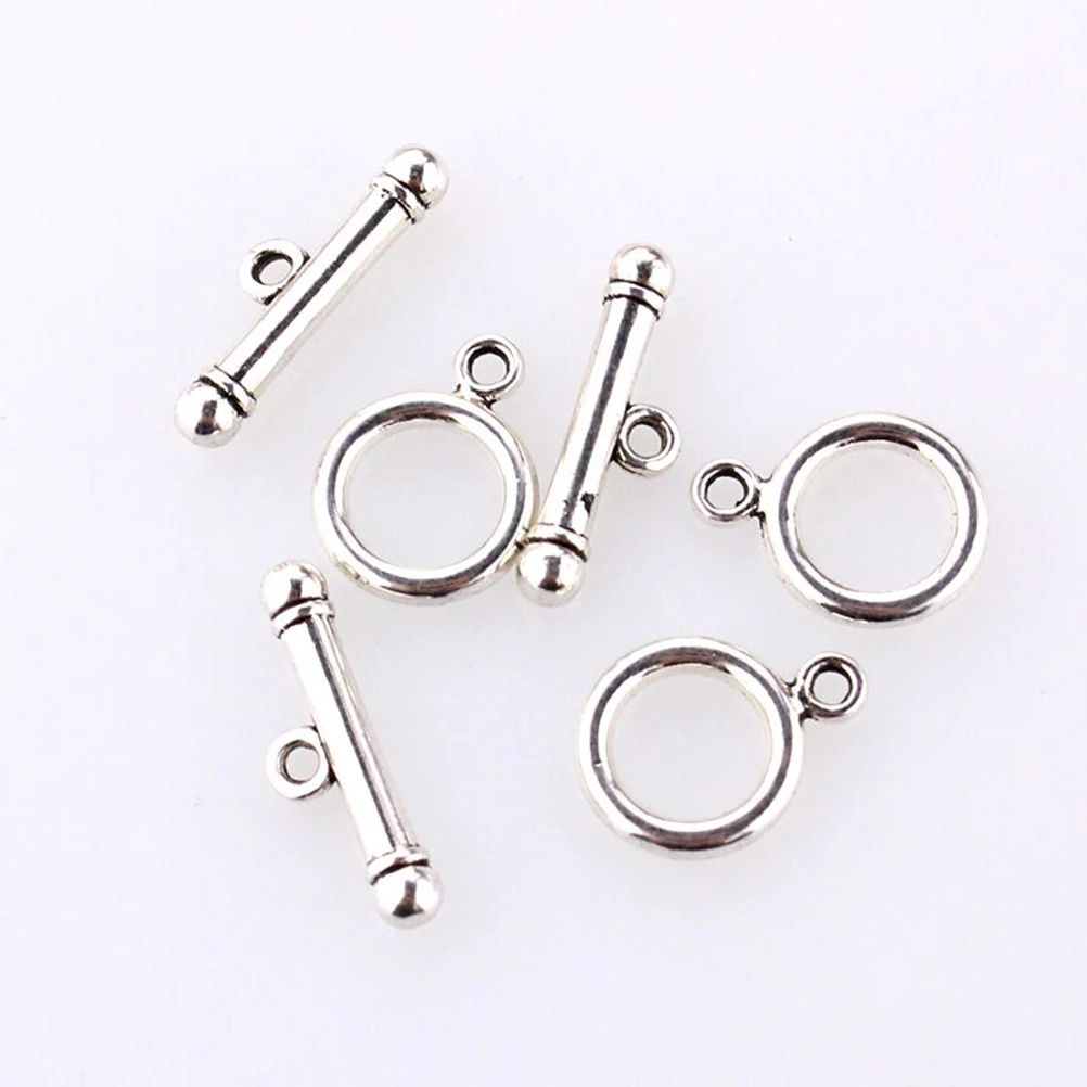 

130PCS Durable Vintage Toggle Connectors Clasp Set for Creative DIY Jewelry Craft Accessories