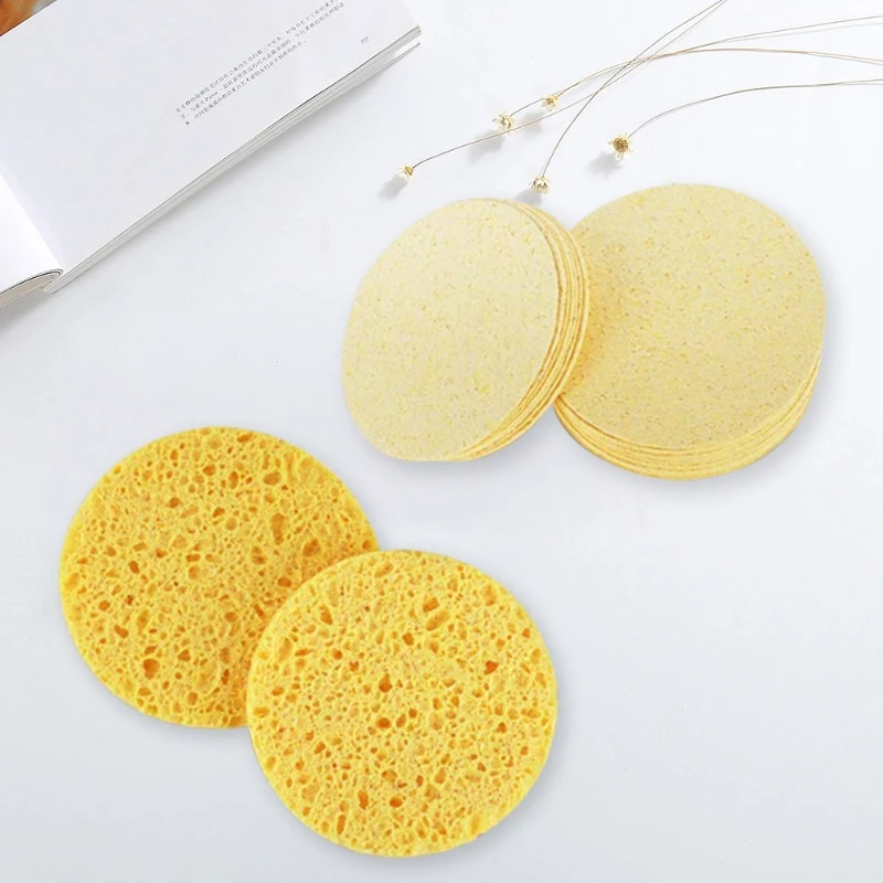 50 قطعة من إسفنجات الوجه على شكل قلب، إسفنجة مضغوطة للوجه، إسفنجة تنظيف الوجه الطبيعية، تنظيف قابل لإعادة الاستخدام والتقشير