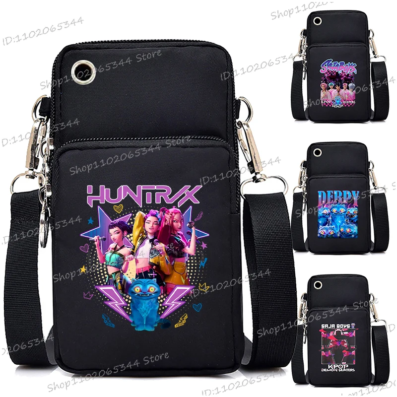 

Маленькие сумки на плечо с забавными аниме-мультфильмами, светящиеся стильные женские и мужские сумки для мобильных телефонов, 2025 фильм, аниме-кошельки, сумки через плечо