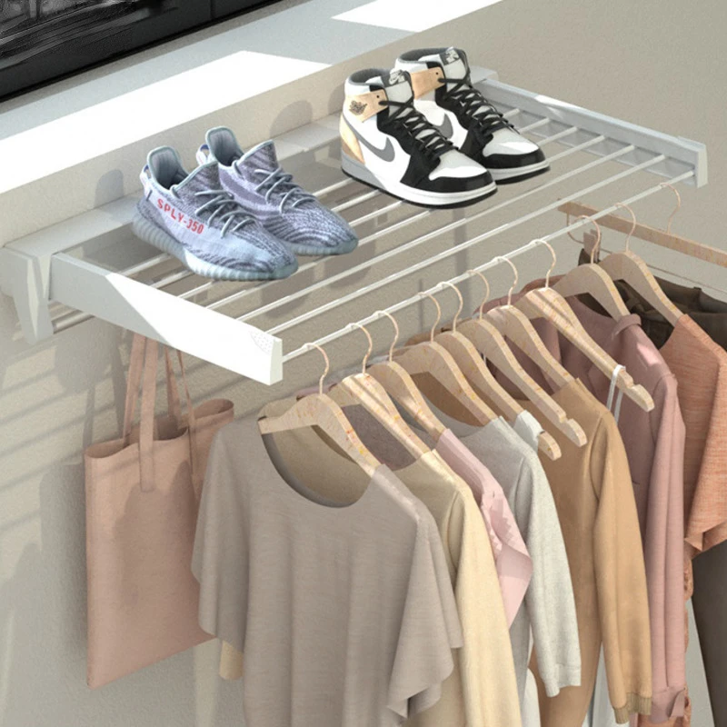 

Balcony Invisible Hangers For Clothes Folded Retractable Clothes Drying Rack Home Balcony Indoor Shoes Pants Hanger Organizer